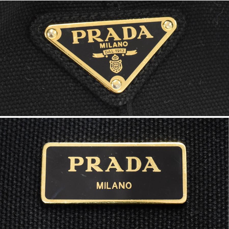 プラダ カナパ トートバッグ 2way ショルダーバッグ 1BG439 キャンバス ブラック トライアングルロゴ PRADA_8