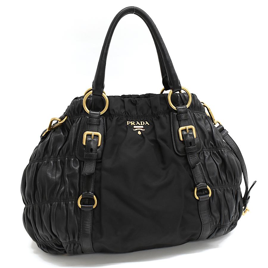 PRADA（プラダ） ギャザー 2way ハンドバッグ BN1793 TESSUTO NAPPA