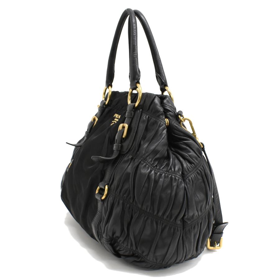 PRADA（プラダ） ギャザー 2way ハンドバッグ BN1793 TESSUTO NAPPA