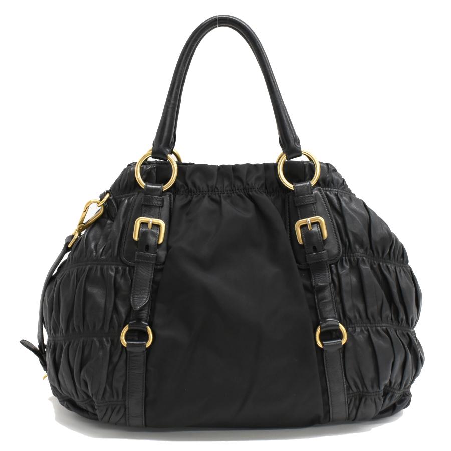 PRADA（プラダ） ギャザー 2way ハンドバッグ BN1793 TESSUTO NAPPA