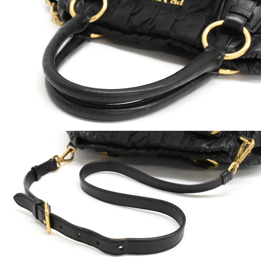 PRADA（プラダ） ギャザー 2way ハンドバッグ BN1793 TESSUTO NAPPA