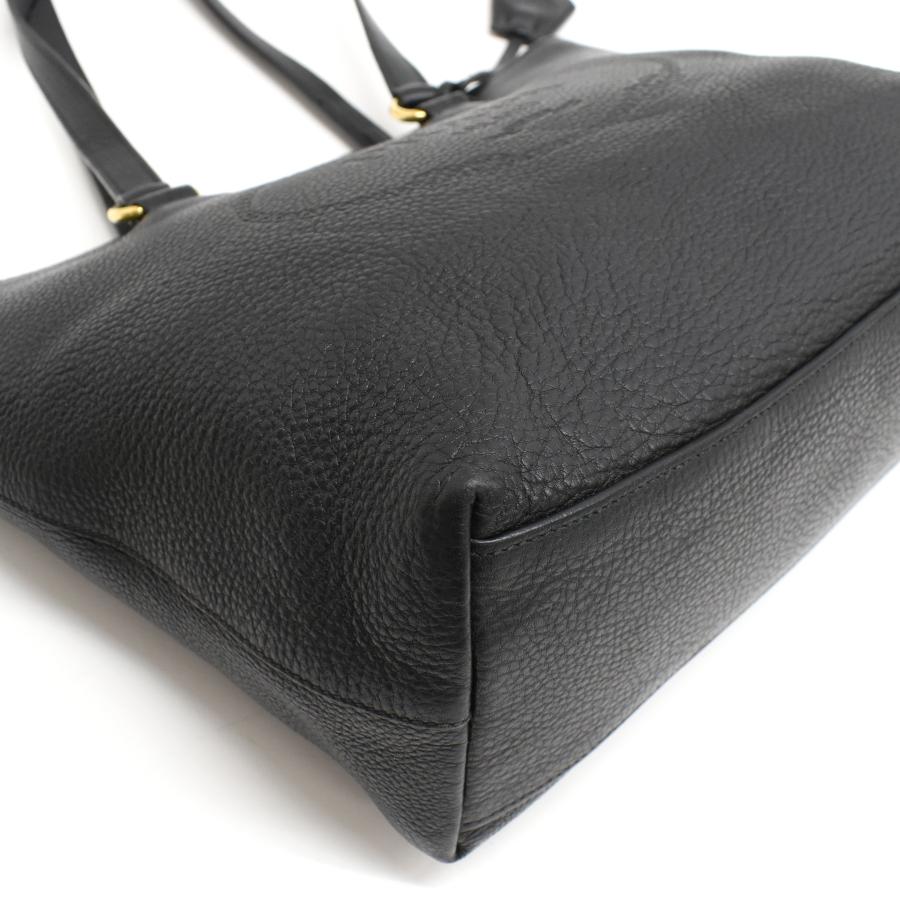 PRADA（プラダ） ショルダー トートバッグ レザー ネイビー ゴールド