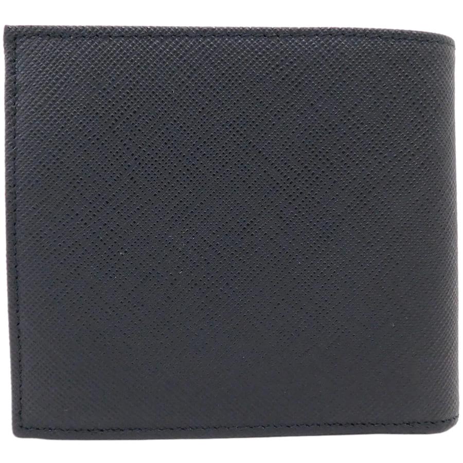 箱付き・美品 PRADA 二つ折り財布 サフィアーノレザー ブラック 男女兼用 PRADA（プラダ） 新品同様 二つ折財布 サフィアーノ 2MO738 ブラック系