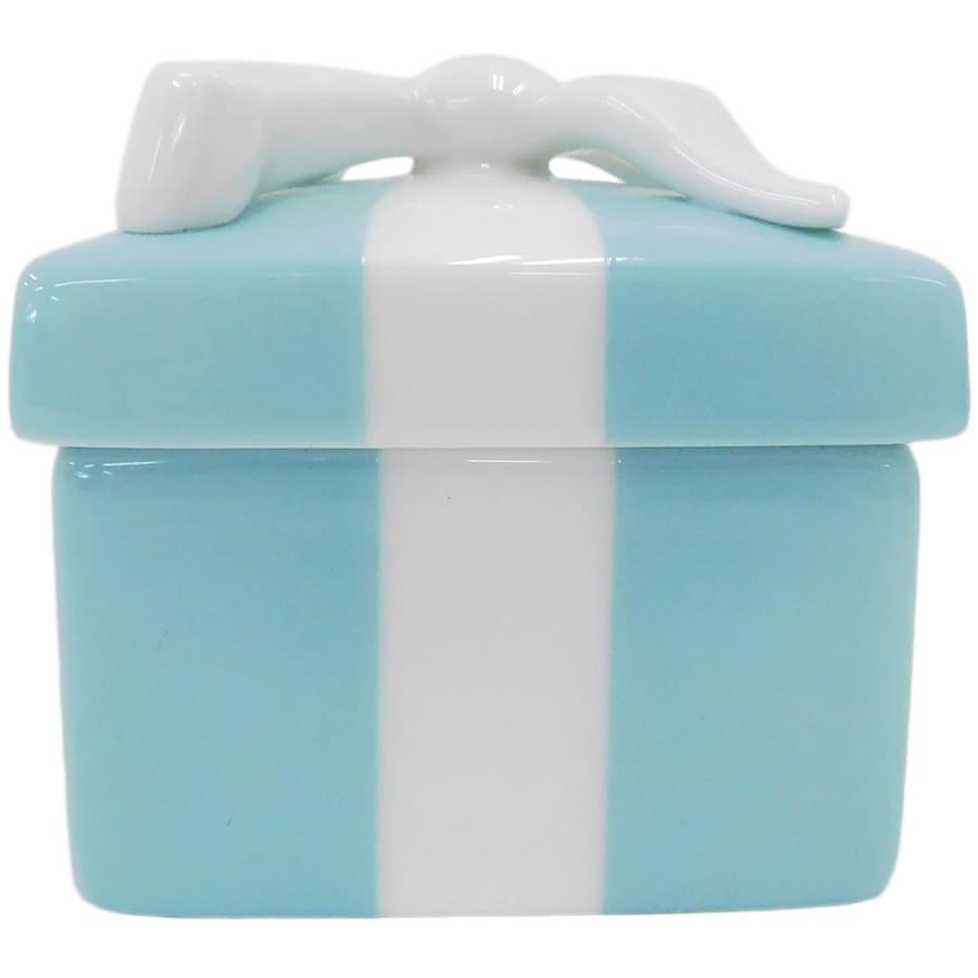 お早い方優先！未使用！正規品☆ティファニーTIFFANY Co ガラス小物入れ TIFFANY&Co.（ティファニー） 新品同様 小物入れ ブルー×ホワイト系