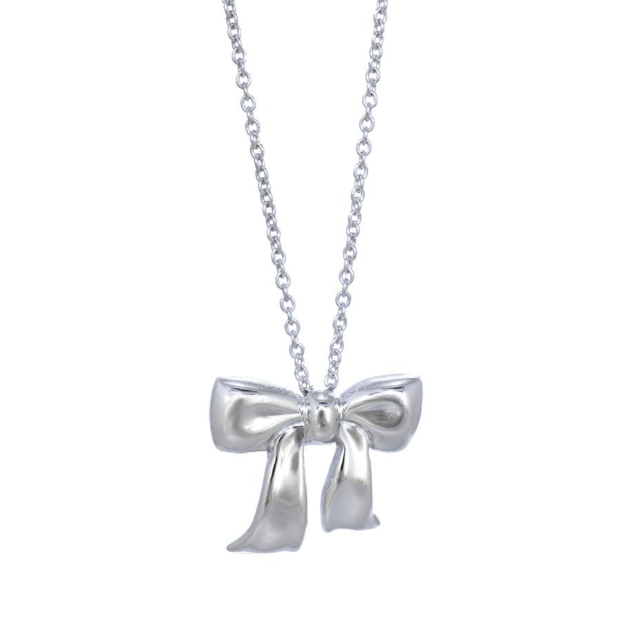 Tiffany & Co. リボン ボウ ネックレス シルバー TIFFANY&Co.（ティファニー） 新品同様 ボウ リボン ペンダント