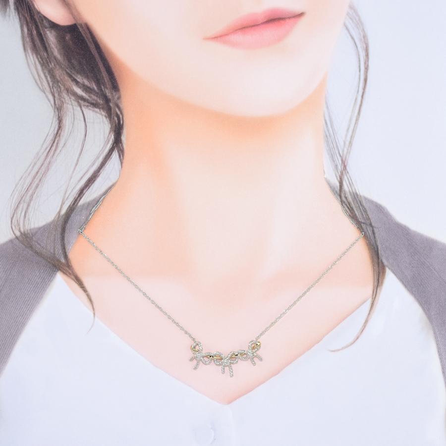 TIFFANY BOW 新品同様 ティファニー ボウ トリプル リボン ペンダント