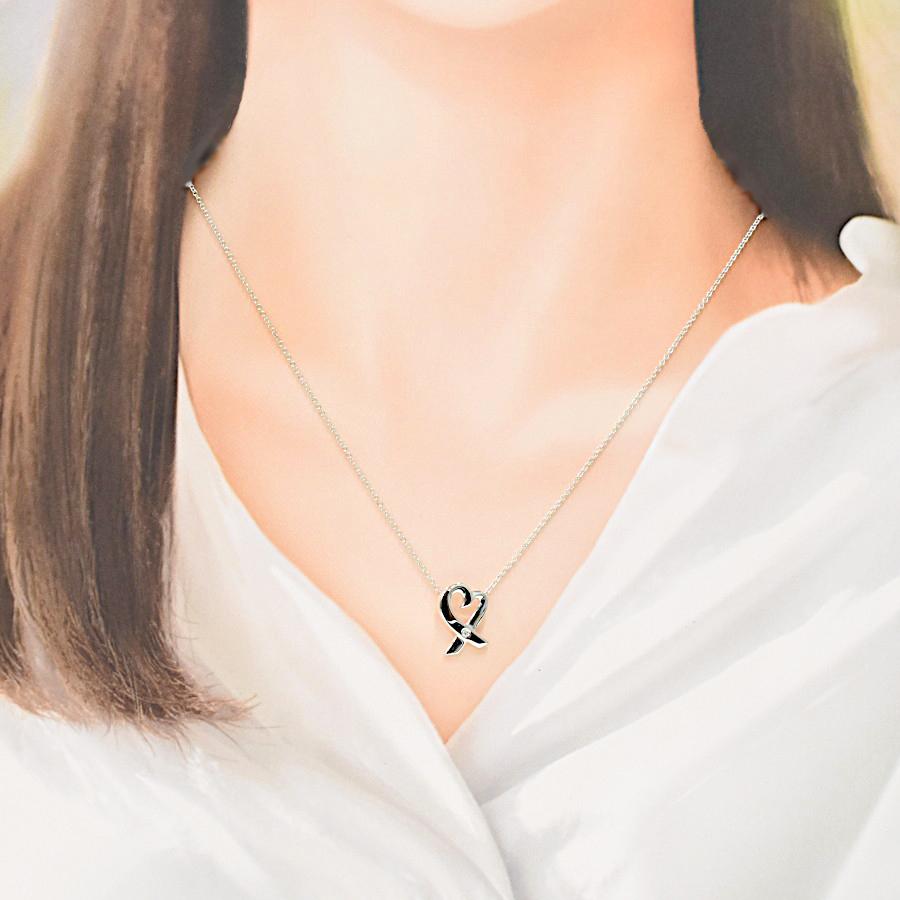 Tiffany & Co. ラビングハート ネックレス 1Pダイヤ TIFFANY&Co.（ティファニー） 新品同様 ダイヤ パロマピカソ ラビング