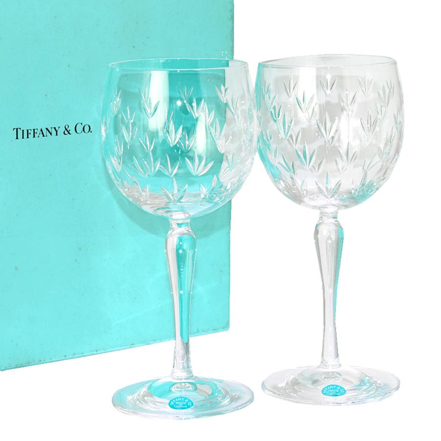 ティファニー　ガラス製ワイングラス 2個セット ティファニー ガラス製ワイングラス 2個セット TIFFANY & Co