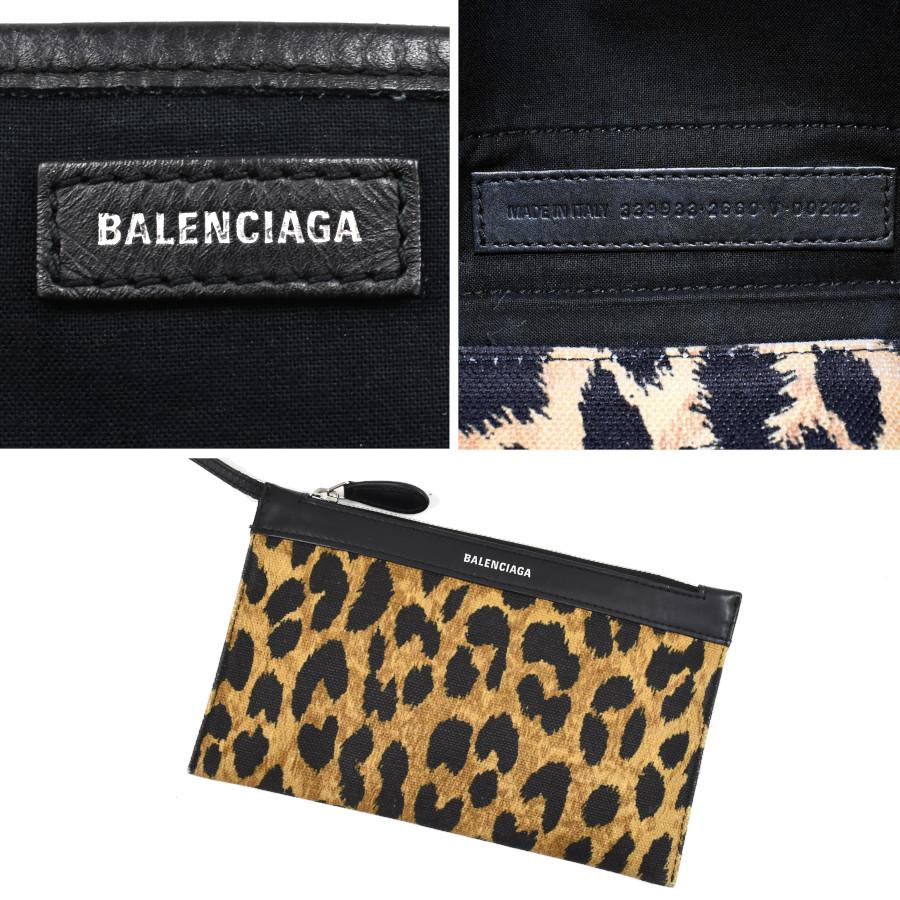 バレンシアガ ネイビー スモール カバス S 339933 レオパード ヒョウ柄 ポーチ付き BALENCIAGA｜melcastcom｜09