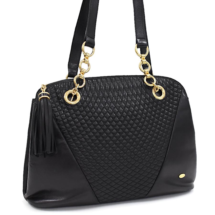 バリー チェーン ショルダーバッグ キルティング タッセル レザー