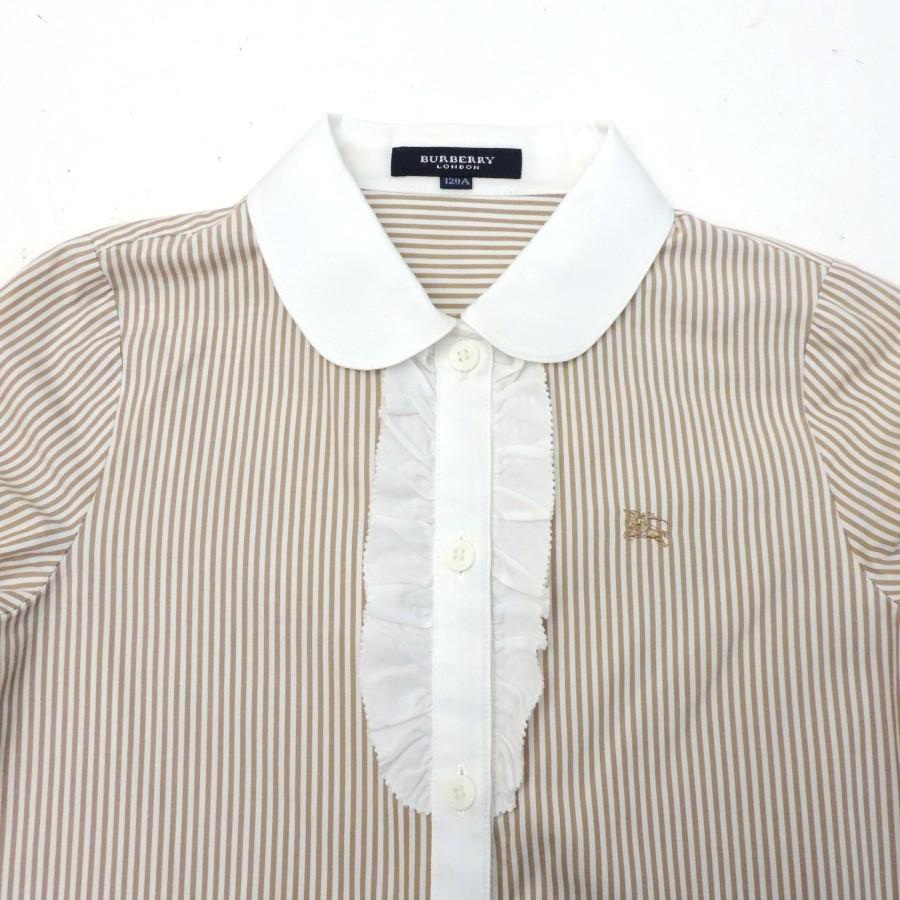 BURBERRY 半袖ストライプワンピース 140cm バーバリー ブランド ワンピース ベビー 赤ちゃん タイ 8054129