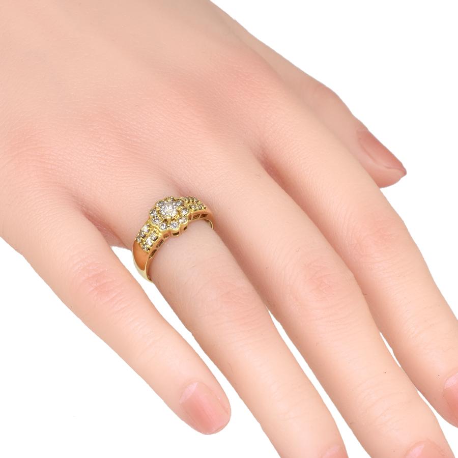 ジュエリーマキ k18 指輪 リング 新品同様 ジュエリーマキ フラワー 花 リング 指輪 K18ゴールド