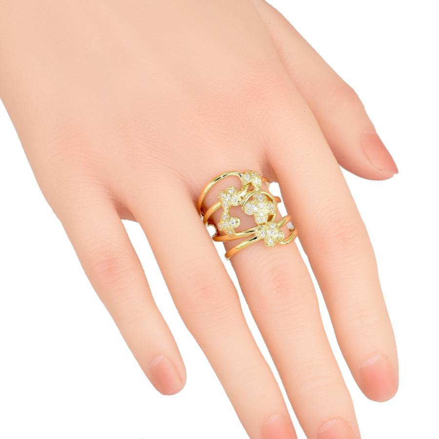 新品同様 リング 指輪 K18 イエローゴールド ダイヤモンド 0.5ct 14.5 
