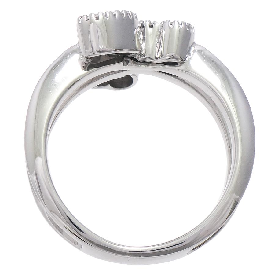 リング K18ホワイトゴールド ダイヤモンド 0.51ct 14.5号 三つ葉  