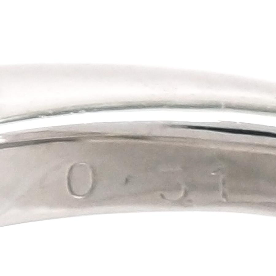 リング K18ホワイトゴールド ダイヤモンド 0.51ct 14.5号 三つ葉 