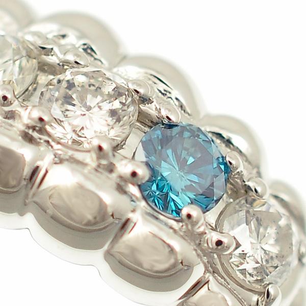 プラチナ900 ブルーダイヤモンド・ダイヤモンドリング 0.50ct サイズ10 