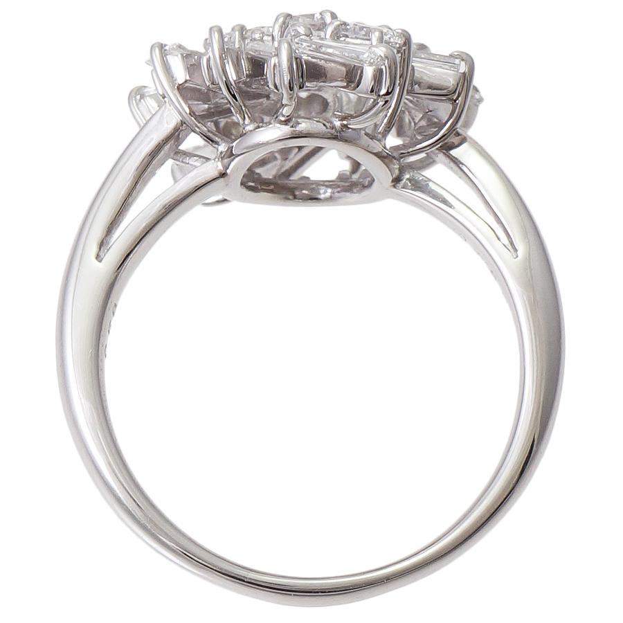 リング プラチナ900 ダイヤモンド 0.62ct 0.58ct 14号 8.0g 花