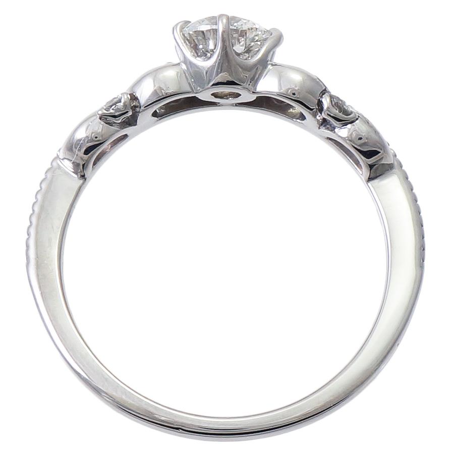 リング プラチナ900 ダイヤモンド 0.355ct 0.05ct ティアラ 王冠 7号 