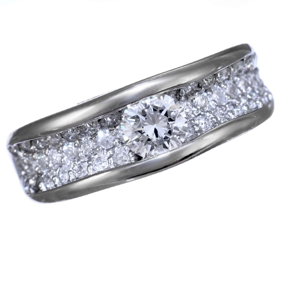 新品同様 リング 指輪 プラチナ900 パヴェ ダイヤモンド 0.341ct 0.52 