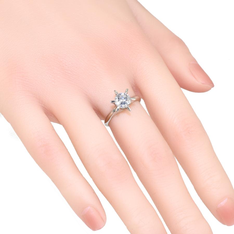 新品同様 ソリティア リング 指輪 プラチナ900 ダイヤモンド 1.014ct 