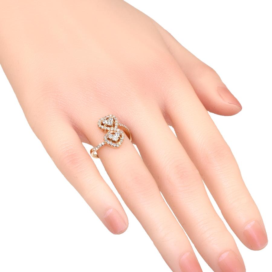 新品同様 ハート リング 指輪 K18ピンクゴールド ダイヤモンド 0.48ct