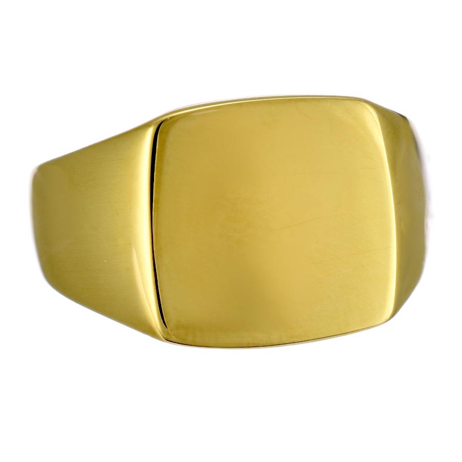 シグネットリング 印台リング 指輪 K18イエローゴールド 19.5号