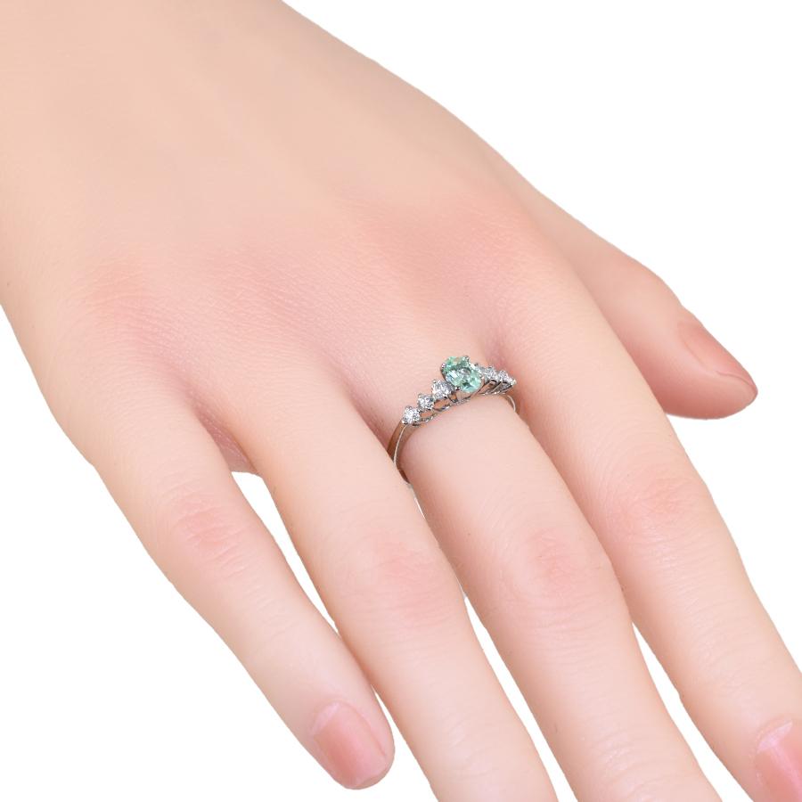 リング 指輪 K18ホワイトゴールド パライバトルマリン 0.40ct 