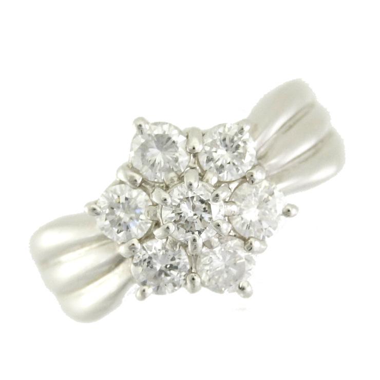 リング プラチナ900 ダイヤモンド 1.00ct サイズ9号 フラワーモチーフ