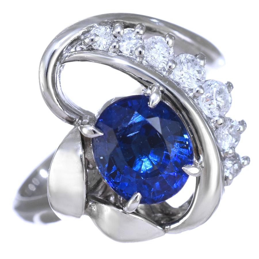 リング プラチナ900 Pt900 ダイヤモンド サファイア ダイヤ0.26ct  