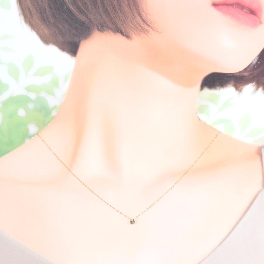 新品同様 ソリティア ペンダント ネックレス K18イエローゴールド 一粒 
