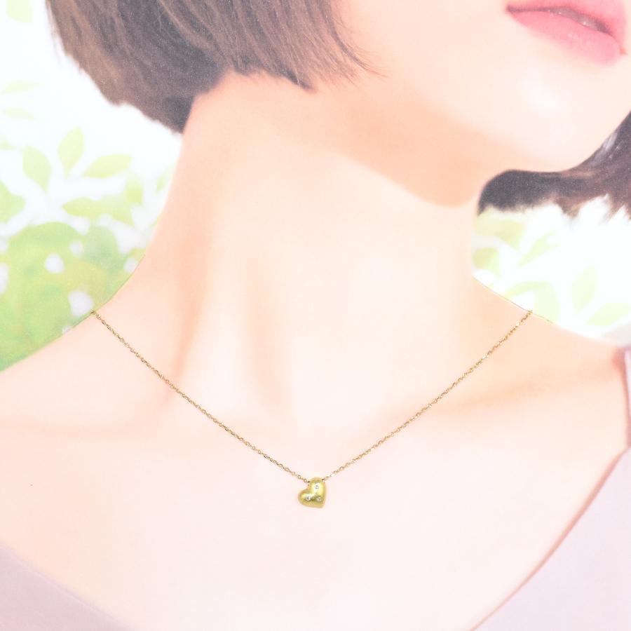 新品同様 ハート ペンダント ネックレス K18イエローゴールド