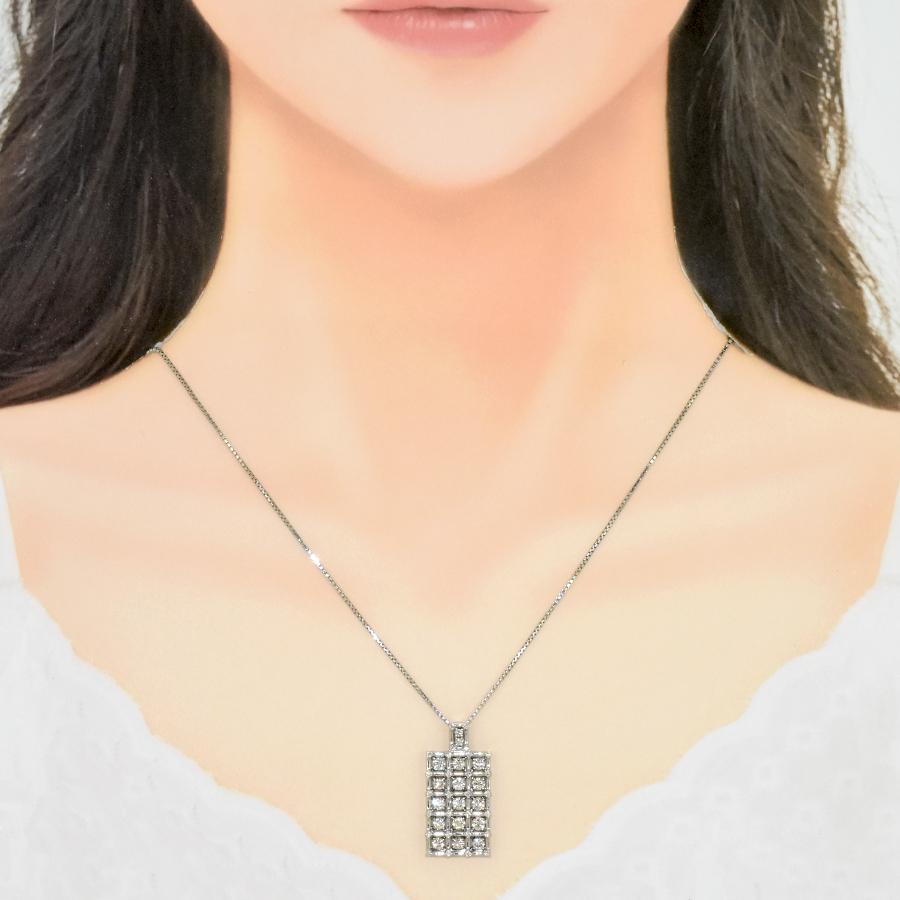 1点限定 ペンダント ネックレス K18ホワイトゴールド ダイヤモンド 