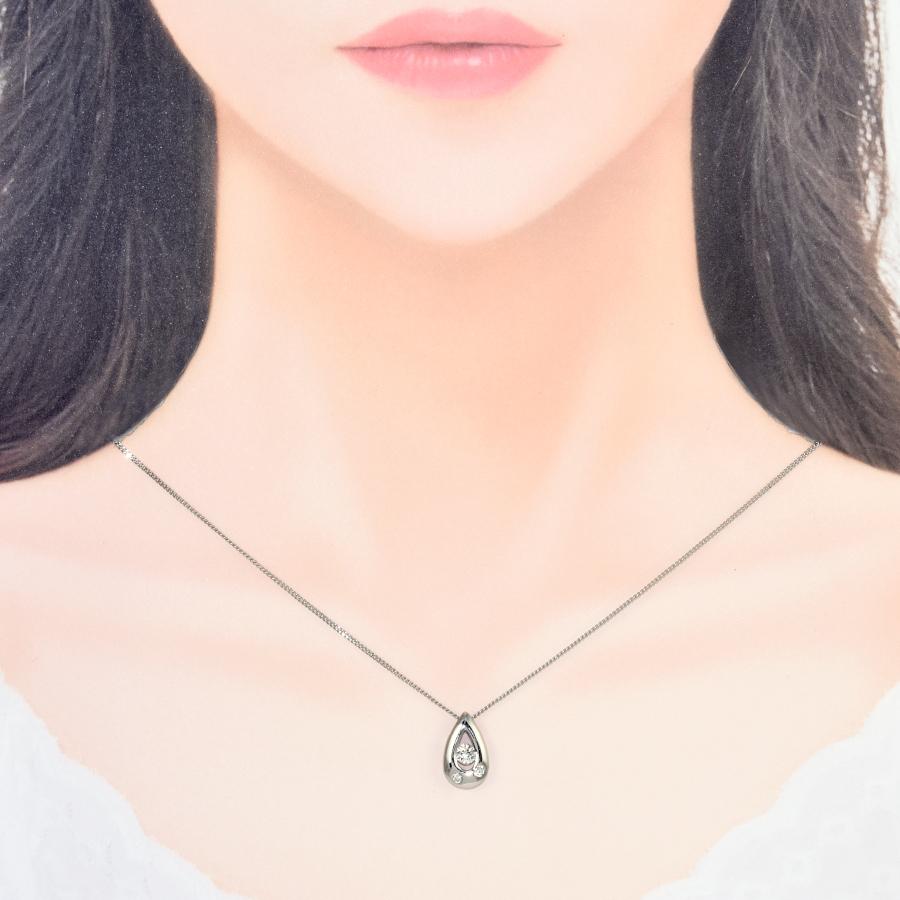 新品同様 ティアドロップ ペンダント ネックレス プラチナ 900 850 