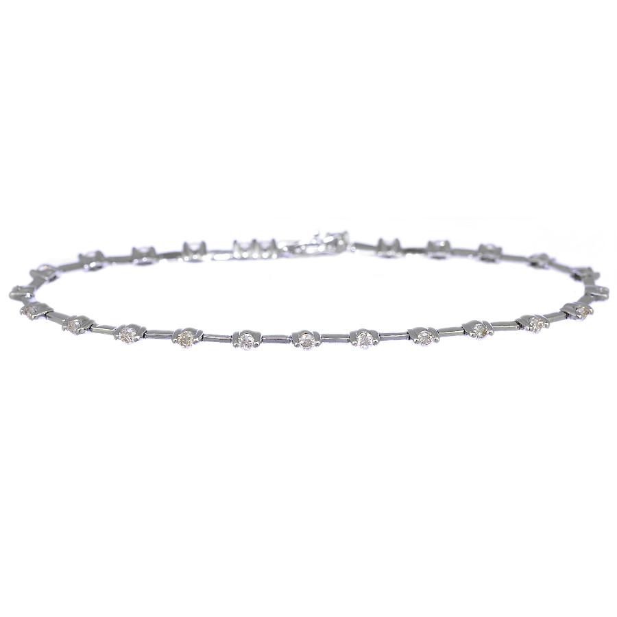 新品同様 ステーション ブレスレット K18WG ホワイトゴールド  