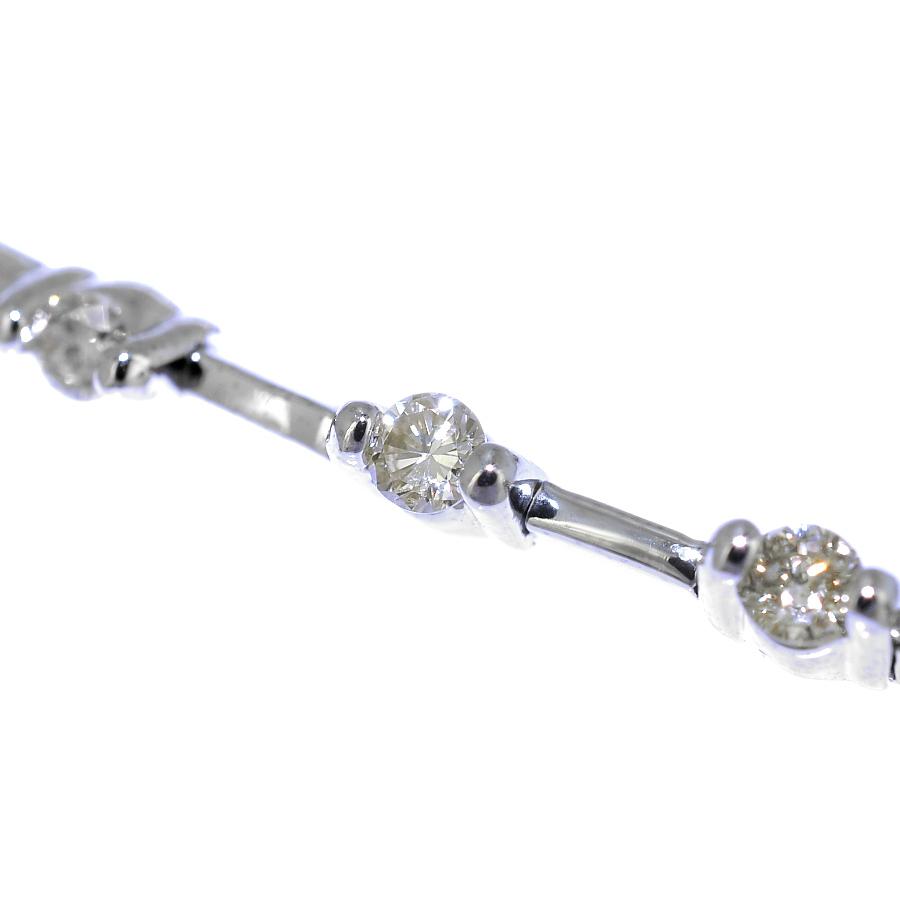 【本日15日、20時までの出品】K18WGステーションダイヤブレスレット 新品同様 ステーション ブレスレット K18WG ホワイトゴールド