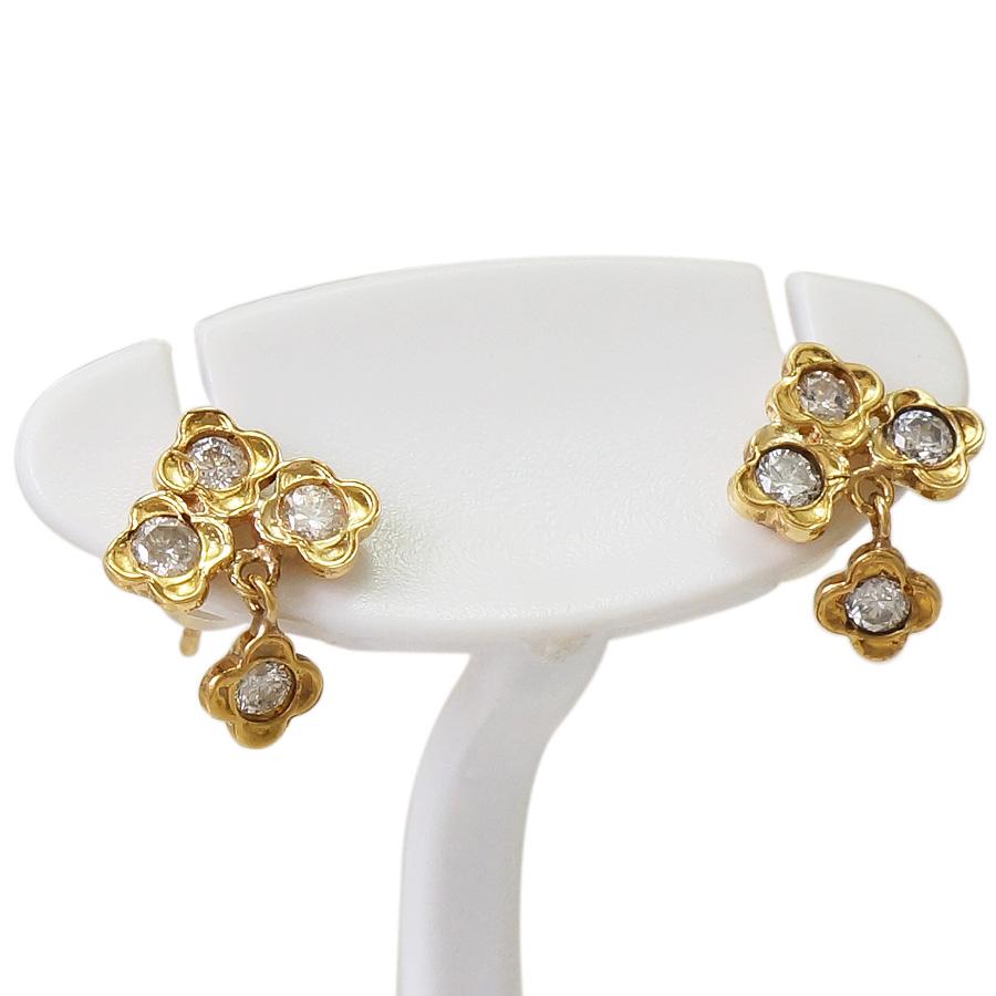 ピアス K18イエローゴールド ダイヤモンド 0.26ct ジュエリー