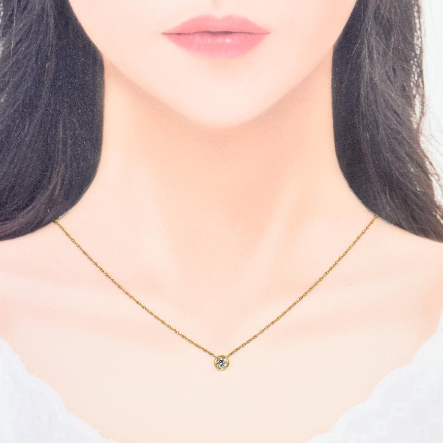【美品】K18+天然ダイヤモンド0.58ct　ネックレス 新品同様 ペンダント ネックレス K18イエローゴールド 一粒