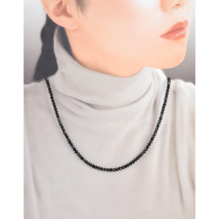 ネックレス K18ホワイトゴールド ブラックダイヤモンド ジュエリー 