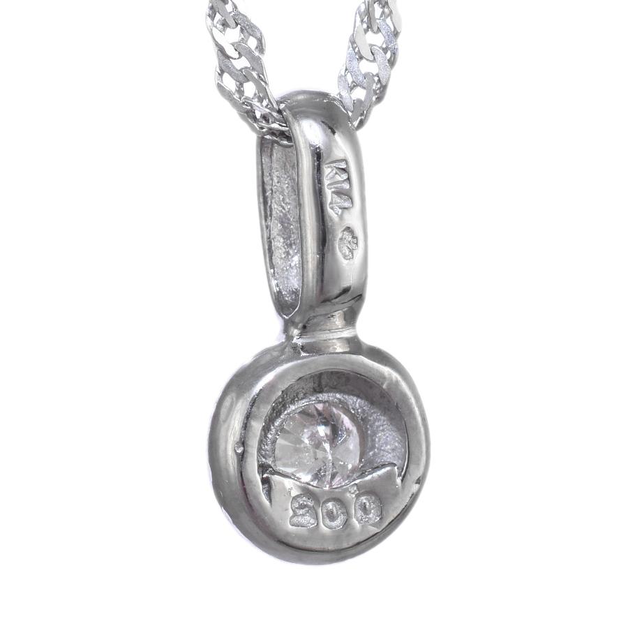 大幅値下げ】ネックレス K14WG ダイヤ0.05ct 刻印 ホワイトゴールド