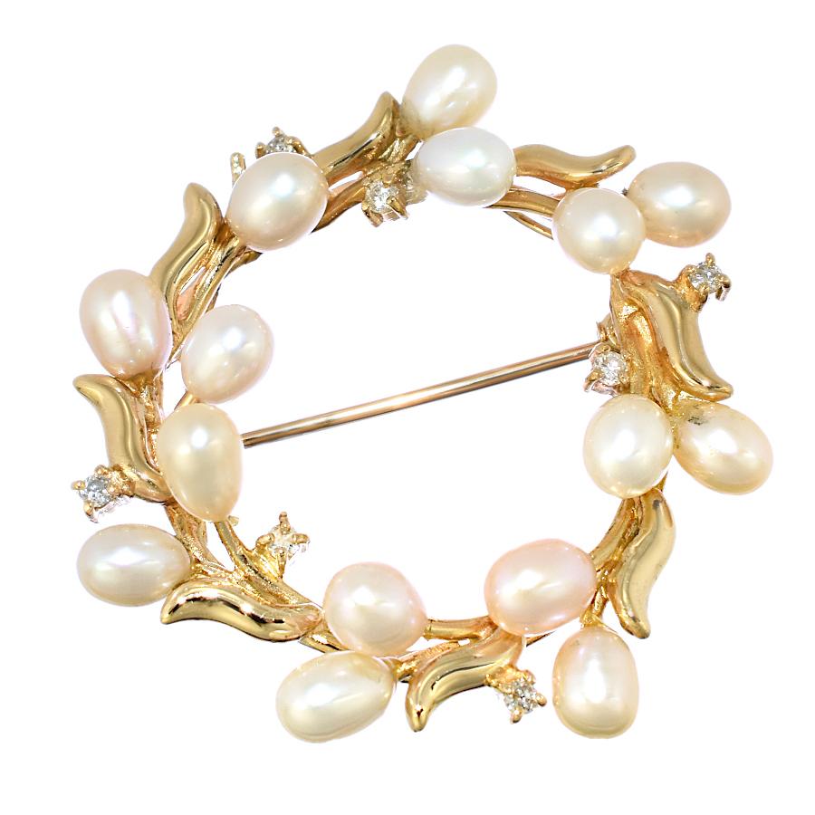 ブローチ ペンダントトップ チャーム K18イエローゴールド パール