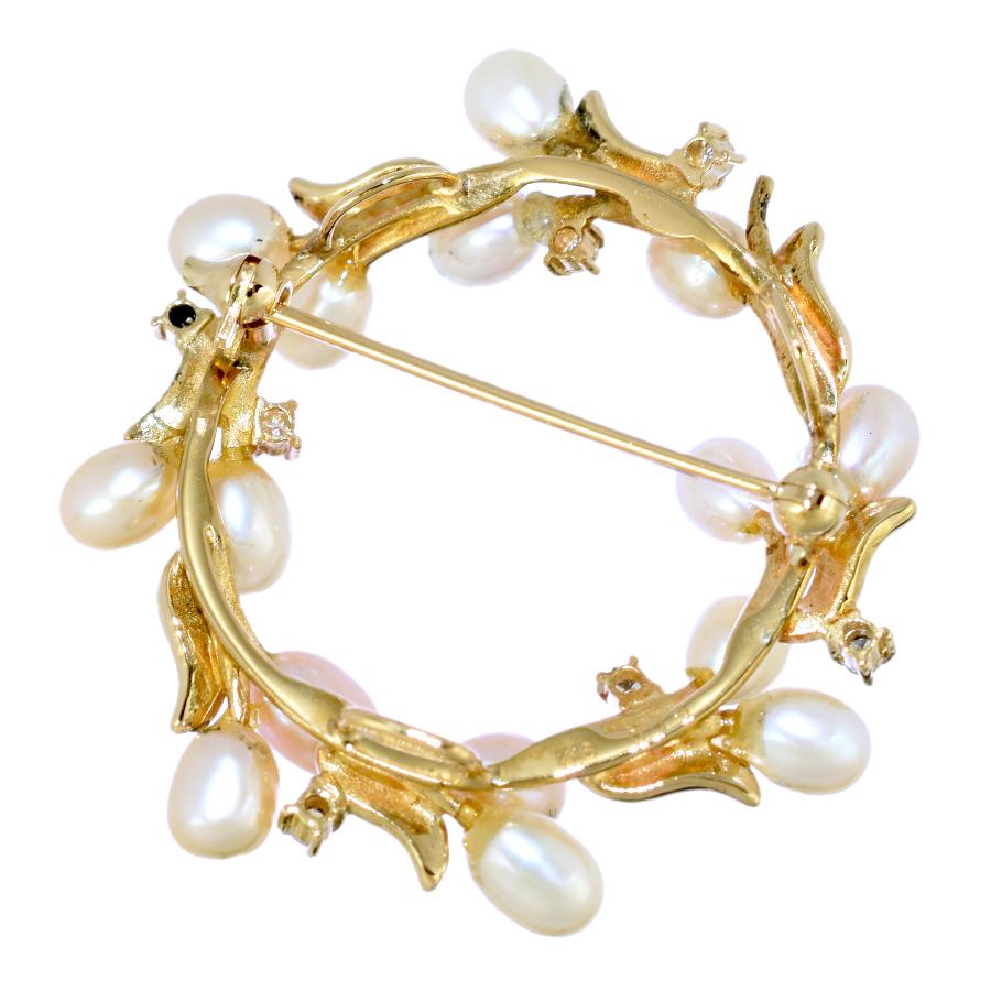 ブローチ ペンダントトップ チャーム K18イエローゴールド パール