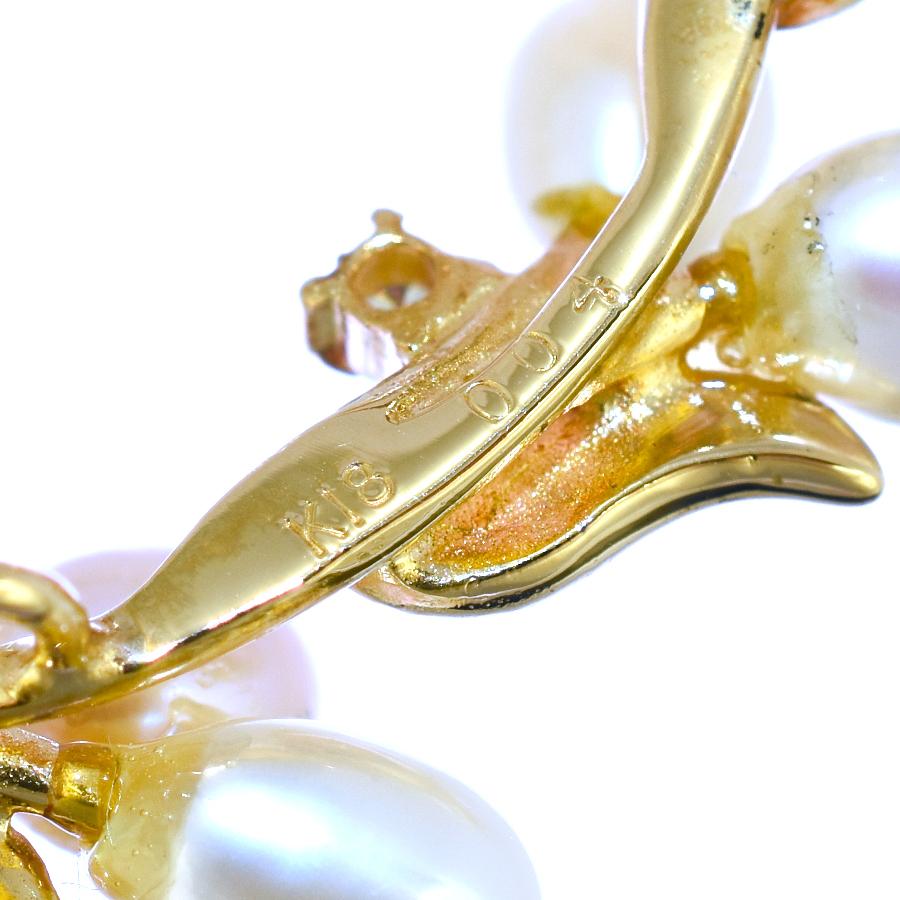 ブローチ ペンダントトップ チャーム K18イエローゴールド パール