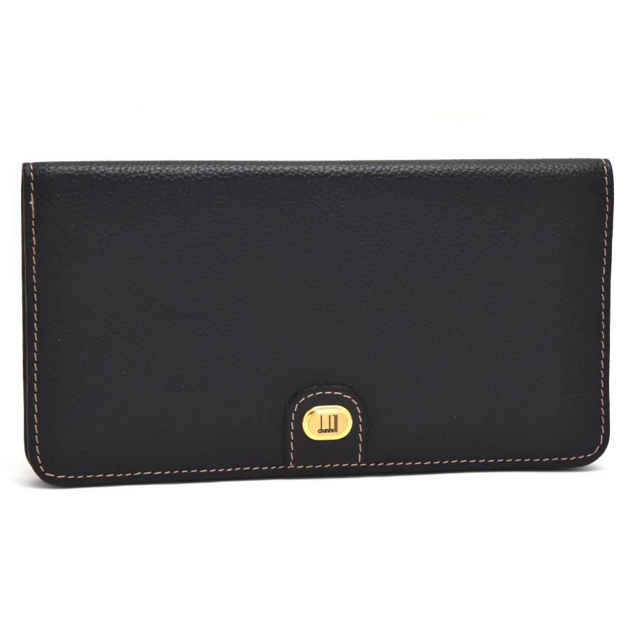 dunhill 新品同様 ダンヒル 札入れ長財布 レザー ステッチ入り dunhill 新品同様 ダンヒル 札入れ長財布 レザー ステッチ入り