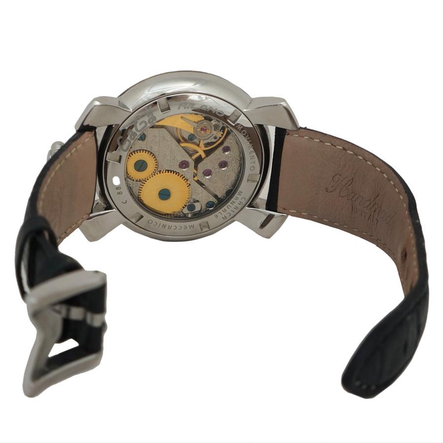 ガガミラノ マヌアーレ 48MM 5010.02S 手巻き ステンレススチール 革 