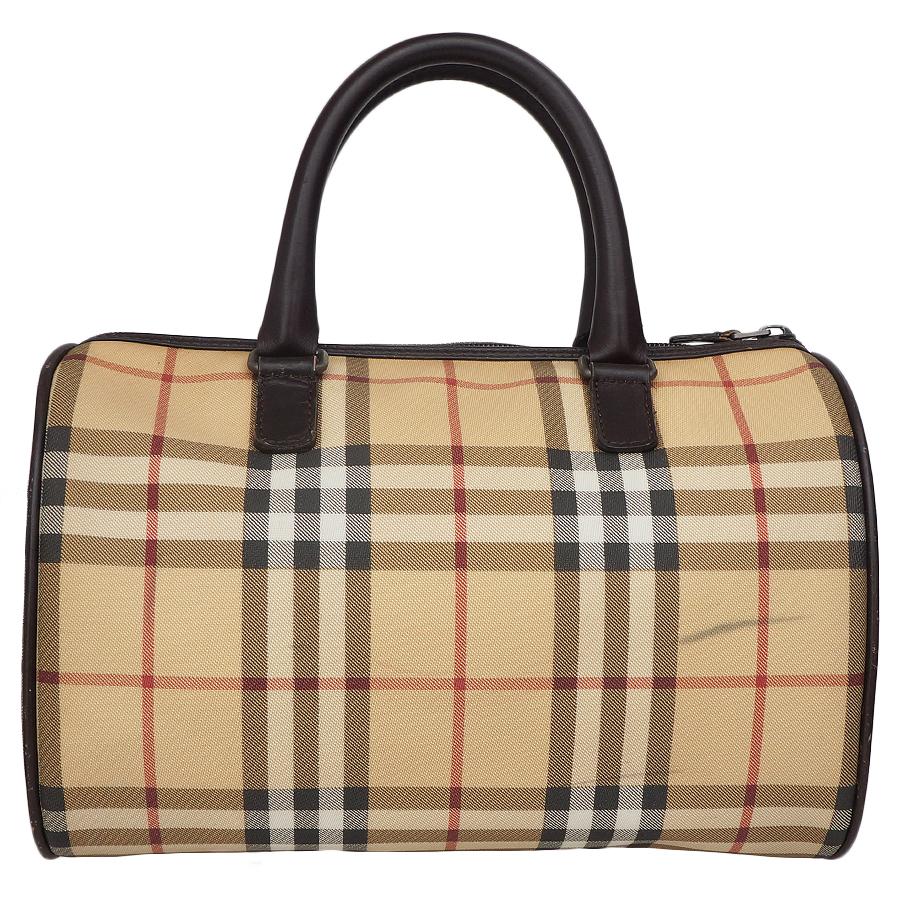 バーバリー ミニボストンバッグ ハンドバッグ ノバチェック柄 PVC