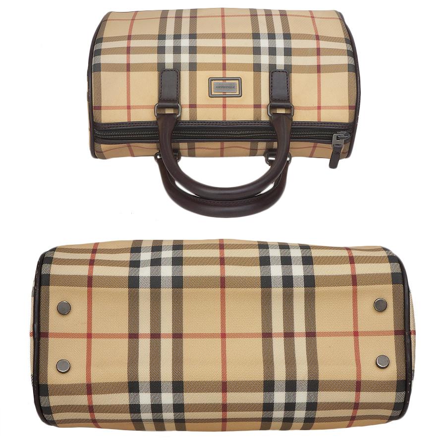バーバリー ミニボストンバッグ ハンドバッグ ノバチェック柄 PVC