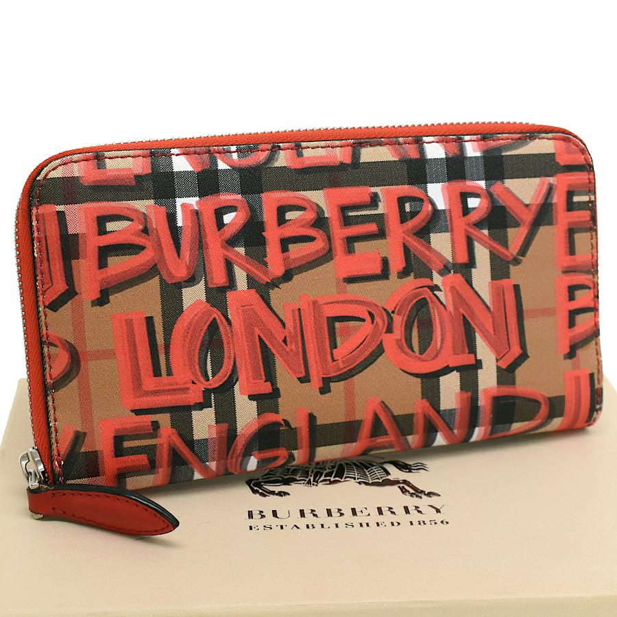 BURBERRY バーバリー グラフィティプリント ジップウォレット 長 BURBERRY バーバリー グラフィティプリント ジップウォレット 長