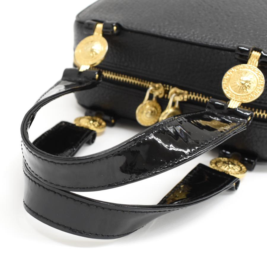 VERSACE ヴェルサーチ サンバースト ハンドバッグ レザー パテント  