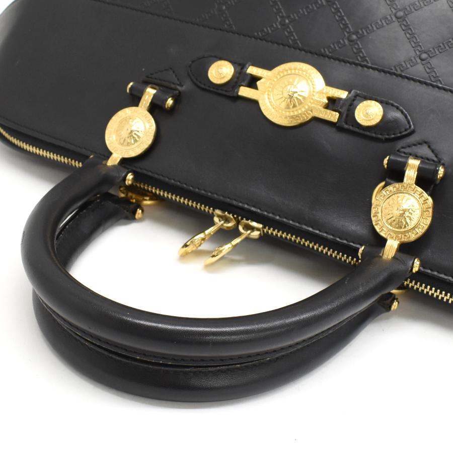 VERSACE ヴェルサーチ サンバースト グレカ ハンドバッグ VERSACE ヴェルサーチ サンバースト グレカ ハンドバッグ
