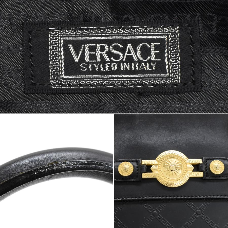 VERSACE ヴェルサーチ サンバースト グレカ ハンドバッグ VERSACE ヴェルサーチ サンバースト グレカ ハンドバッグ